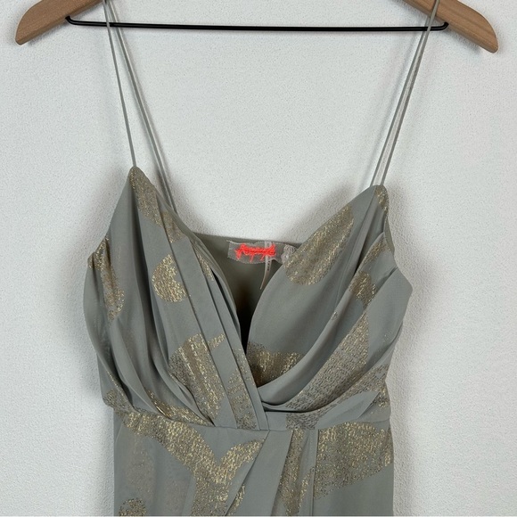 Free People Pretty Tough Venus Draped Metallic Party Dress 2 - Picture 4 of 14